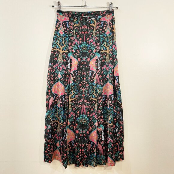 EUC Sandro Ivane Enchanted Forest Midi Skirt 0, XS $295 - Picture 6 of 12